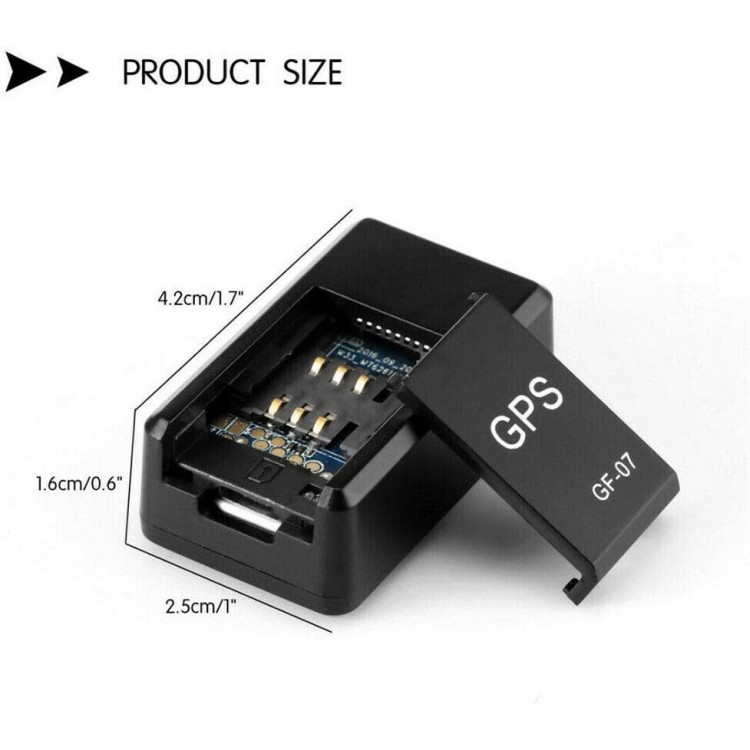 Мини черен GPS тракер за проследяване и подслушване в реално време със СИМ карта и слот за Mini TF card
