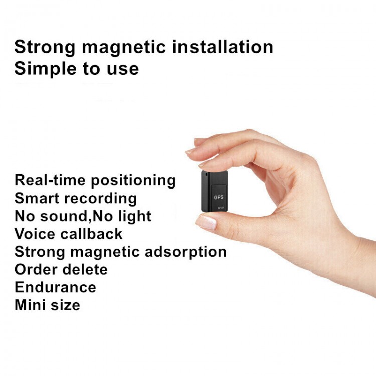 Мини черен GPS тракер за проследяване и подслушване в реално време със СИМ карта и слот за Mini TF card