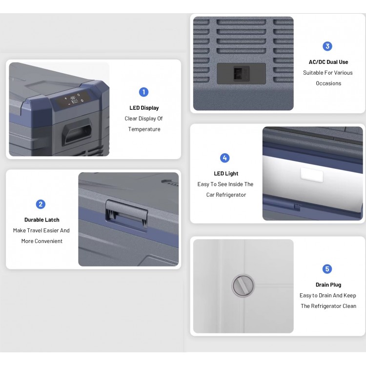 Преносим хладилник фризер хладилна кутия с компресор 12V/24V 100/220V 50 литра Flexzon