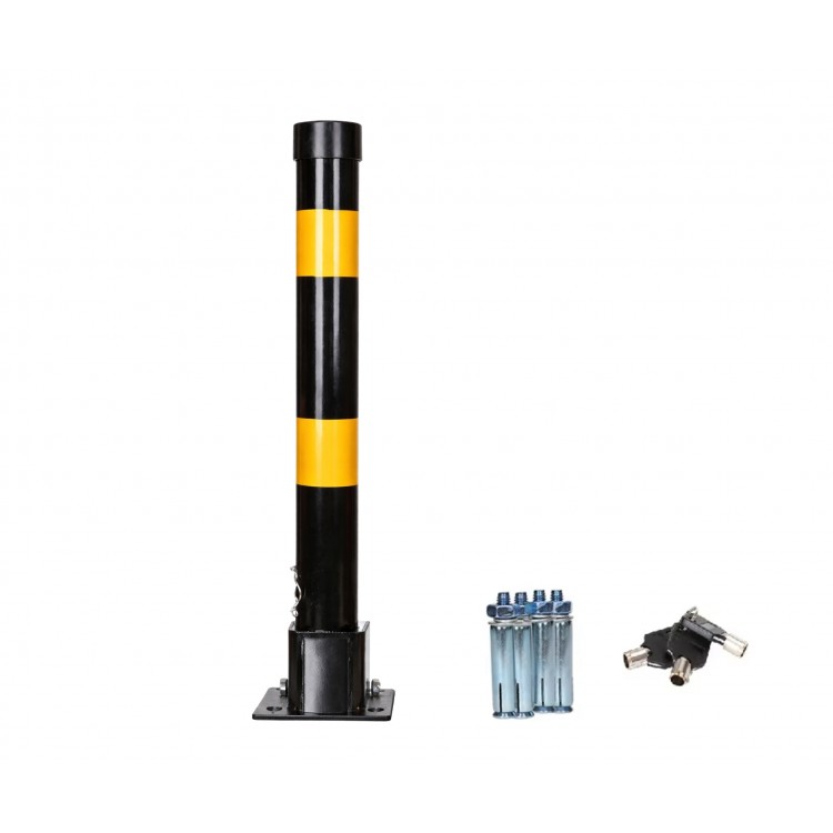 Сгъваем стоманен стълб - колче за ограничаване на паркоместа със заключваща система – 60 см, 3 ключа