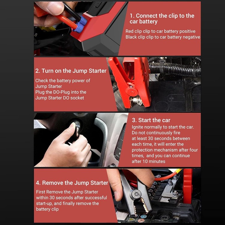 Стартерно, зарядно устройство за акумулатори 1000A, 12V, 10 000mAh Стартерно, зарядно устройство за акумулатори 1000A, 12V, 10 000mAh