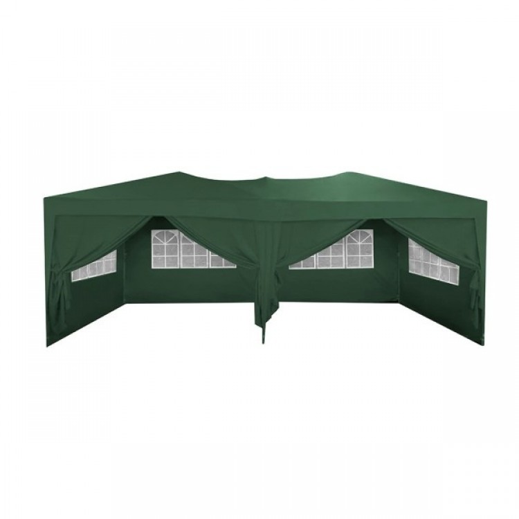 Сгъваема шатра 3 х 6 м, 3 регулируеми височини, Зелен