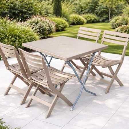 Градински комплект маса и 4 стола (сгъваем)
