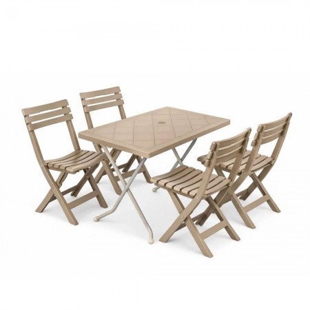 Градински комплект маса и 4 стола (сгъваем)