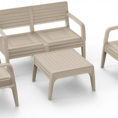 Градински комплект Verona с възглавници (4 части) – Диван, 2 фотьойла и маса