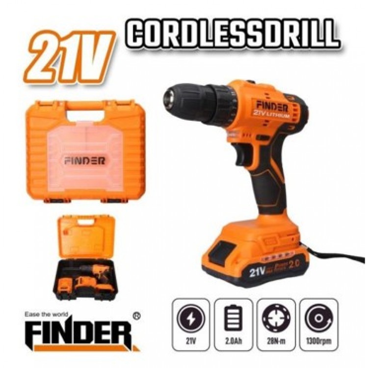 Акумулаторен винтоверт FINDER, 2 Батерии 2aH, 1300RPM, 28nM