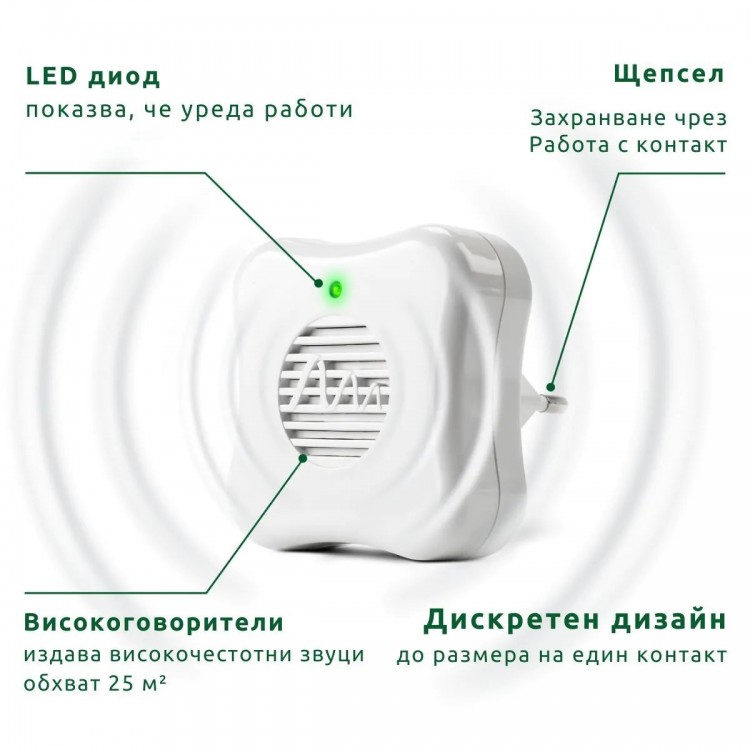2 Броя ултразвуков уред против мишки и плъхове без отрова, пестициди и химикали, Gardigo 66986