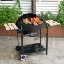 Голямо дворно барбекю 45см. диаметър с две маси и колелца