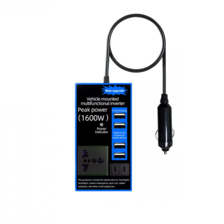 Мултифункционален Инвертор преобразувател на напрежение от 12V на 220V - 1600W