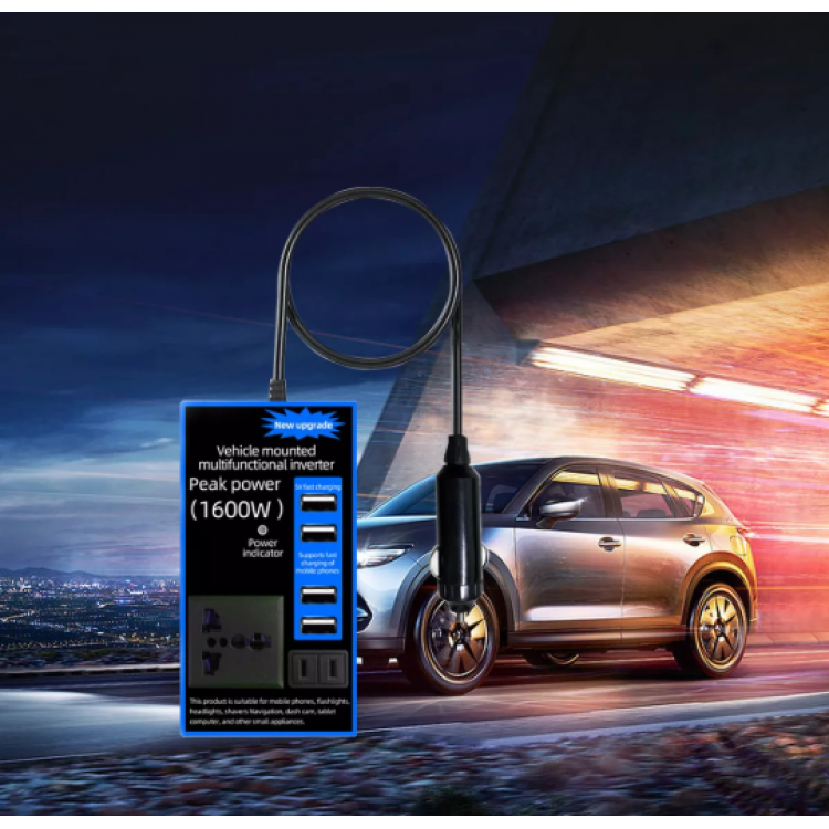 Мултифункционален Инвертор преобразувател на напрежение от 12V на 220V - 1600W