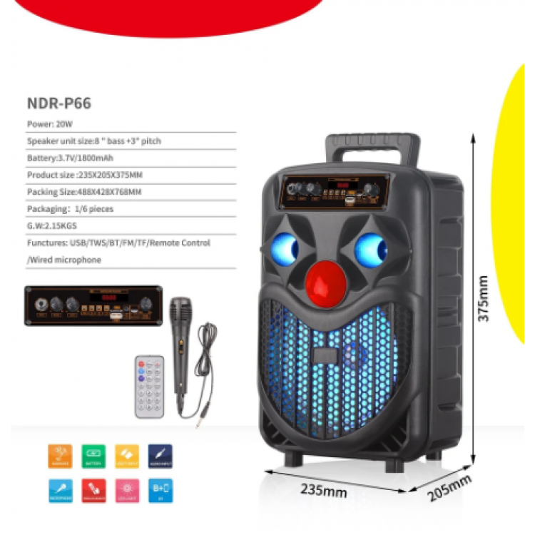 Караоке тонколона 8" NDR-P66