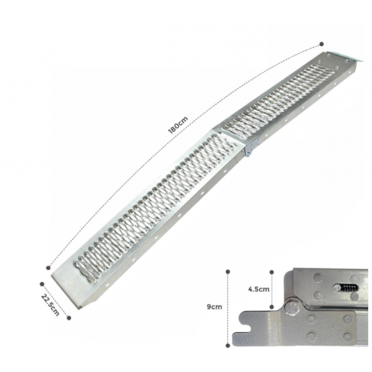 1 Брой сгъваема метална рампа 200кг за мотор скутер ремарке 1 Брой сгъваема метална рампа 200кг за мотор скутер ремарке