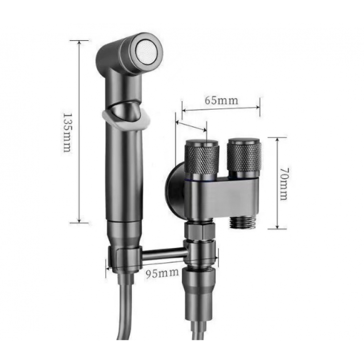 Комплект смесител двоен душ със спирателен кран и двойно управление от неръждаема стомана за стенен монтаж - хром Комплект смесител двоен душ със спирателен кран и двойно управление от неръждаема стомана за стенен монтаж - хром
