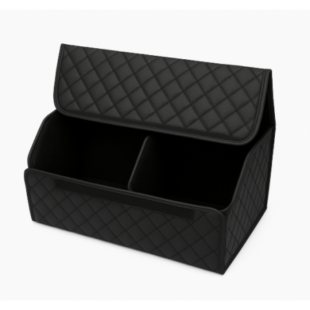 Луксозен кожен органайзер за багажник сгъваема кутия за съхранение 66x30x30 см