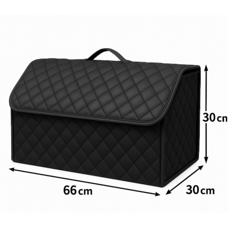 Луксозен кожен органайзер за багажник сгъваема кутия за съхранение 66x30x30 см Луксозен кожен органайзер за багажник сгъваема кутия за съхранение 66x30x30 см