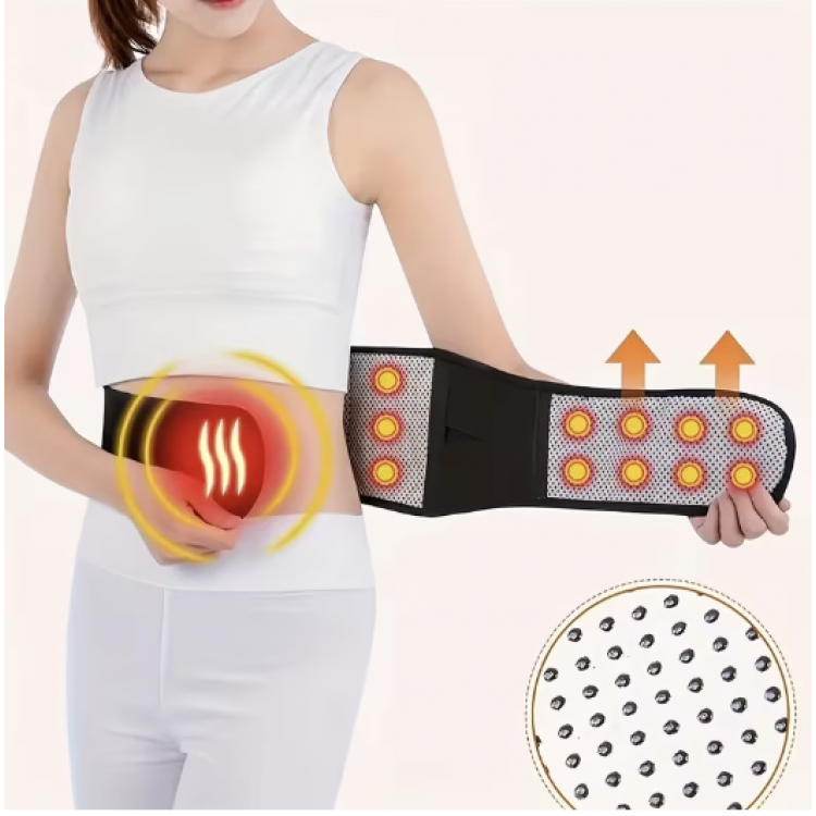 Лумбален колан с турмалин и магнити, регулируем, унисекс - размер XL, 113 cm, черен цвят