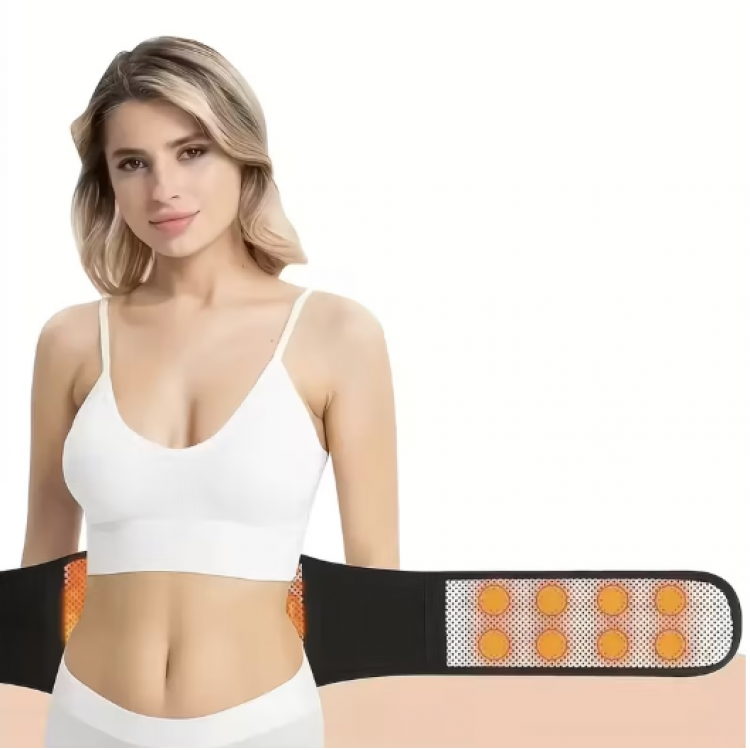 Лумбален колан с турмалин и магнити, регулируем, унисекс - размер XL, 113 cm, черен цвят