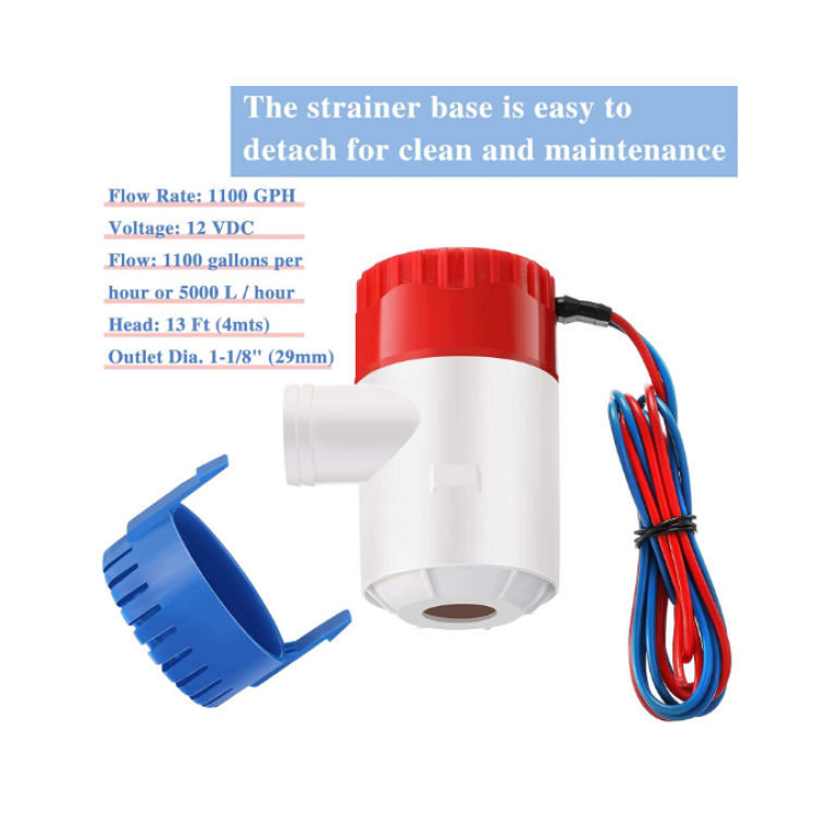 Отводнителна потопяема водна помпа на 12V 1100GPH 3500GPH за източчване или трансфер Отводнителна потопяема водна помпа на 12V 1100GPH 3500GPH за източчване или трансфер