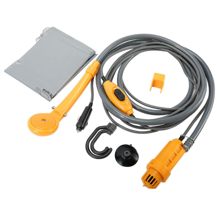 Преносим портативен къмпинг душ с помпа за автомобил 12V Преносим портативен къмпинг душ с помпа за автомобил 12V