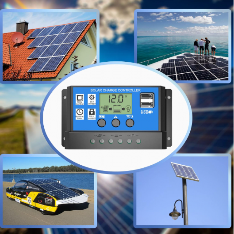 Соларен Заряден Контролер 20A PMW 12V 24V LCD Дисплей, Двойни USB Портове, Защитна Система Соларен Заряден Контролер 20A PMW 12V 24V LCD Дисплей, Двойни USB Портове, Защитна Система