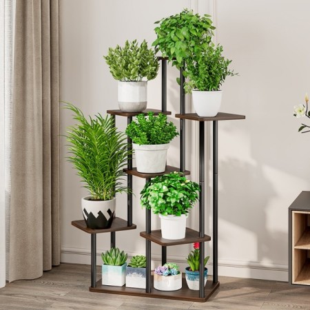 Цветарник 73х60х106 см черно/кафяво