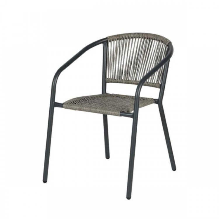 Градински Стол MY GARDEN SC-036, Ратан с метална рамка PE , 54х63х74см., Сив