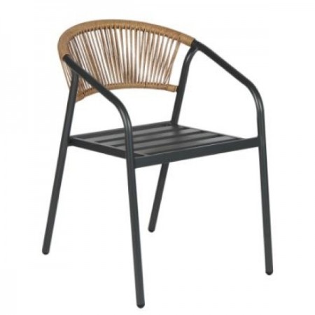 Градински Стол MY GARDEN SC-036, Ратан с метална рамка PE, 54х63х74см., Беж