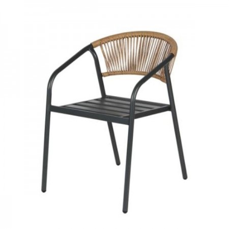 Градински Стол MY GARDEN SC-036, Ратан с метална рамка PE, 54х63х74см., Беж