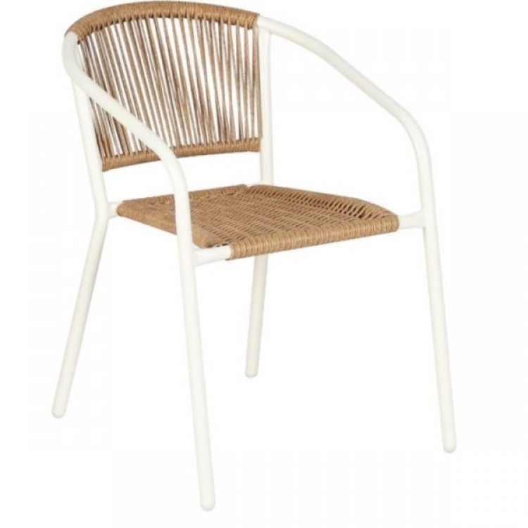 Градински Стол MYGARDEN SC-036, Ратан PE с метална рамка, 54х63х74см., Беж