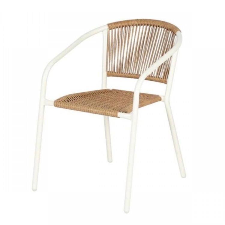 Градински Стол MYGARDEN SC-036, Ратан PE с метална рамка, 54х63х74см., Беж