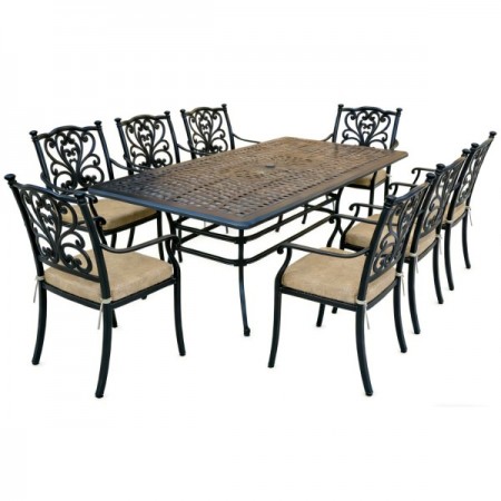 Алуминиева маса DS-ML213112TT Cast aluminium (за 8 човека), 213х112х73см., черна