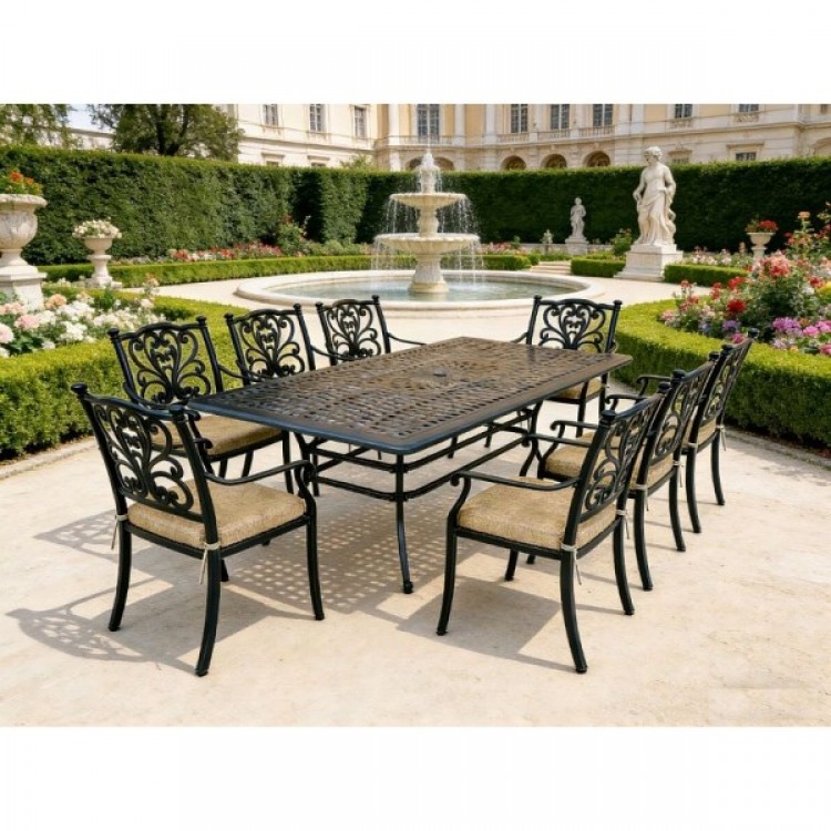 Алуминиева маса DS-ML213112TT Cast aluminium (за 8 човека), 213х112х73см., черна Алуминиева маса DS-ML213112TT Cast aluminium (за 8 човека), 213х112х73см., черна