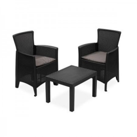 Градински сет 3 части Forest FOR12CAN, 2бр. Фотьойли, 1бр. Маса, Антрацит