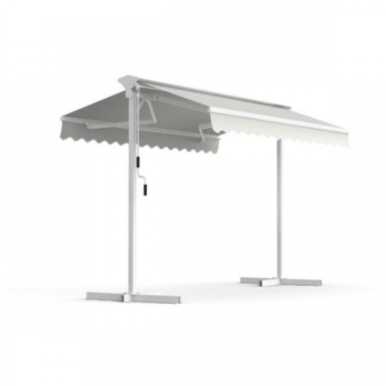 Двустранна, свободностояща тента с манивела MY GARDEN M2100B 3x3m, 295х300x235см. крем