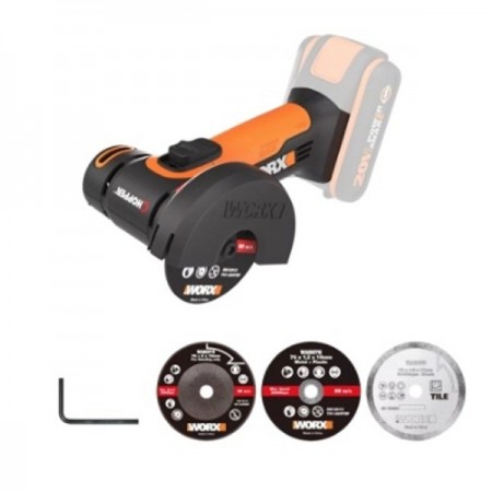 Акумулаторен мини ъглошлайф WORX WX801.9, 76 мм, без батерия и зарядно