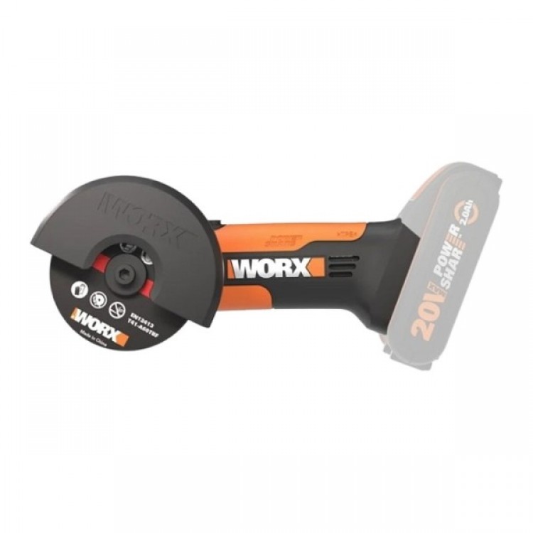 Акумулаторен мини ъглошлайф WORX WX801.9, 76 мм, без батерия и зарядно