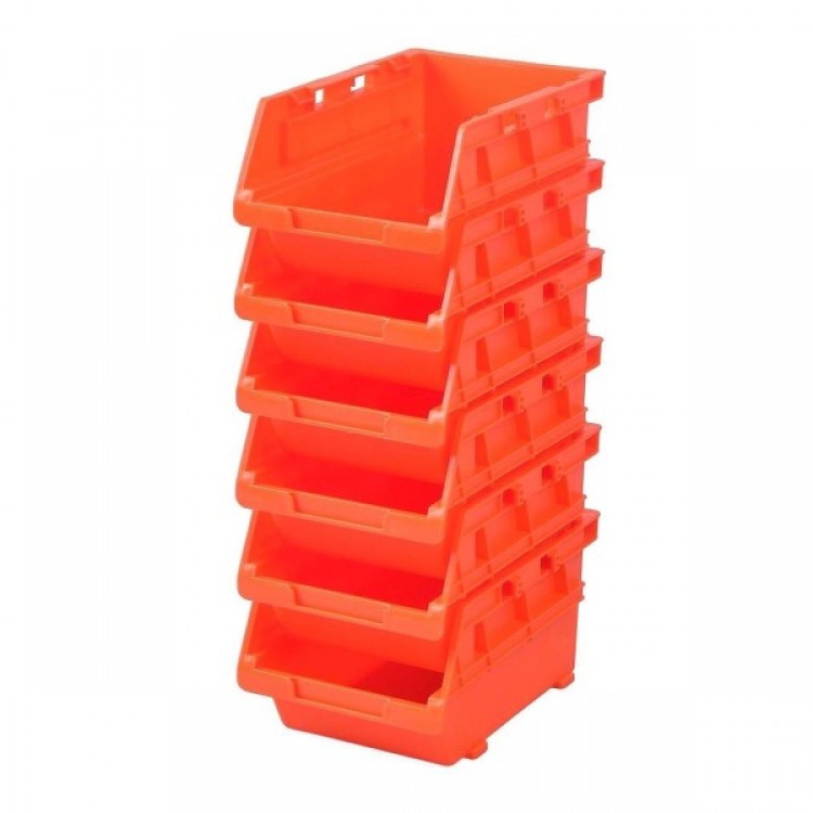 Комплект стифиращи контейнери TACTIX, 6 бр, 11.1 Ш x 16.9 Д x 8.3 В см, оранжеви