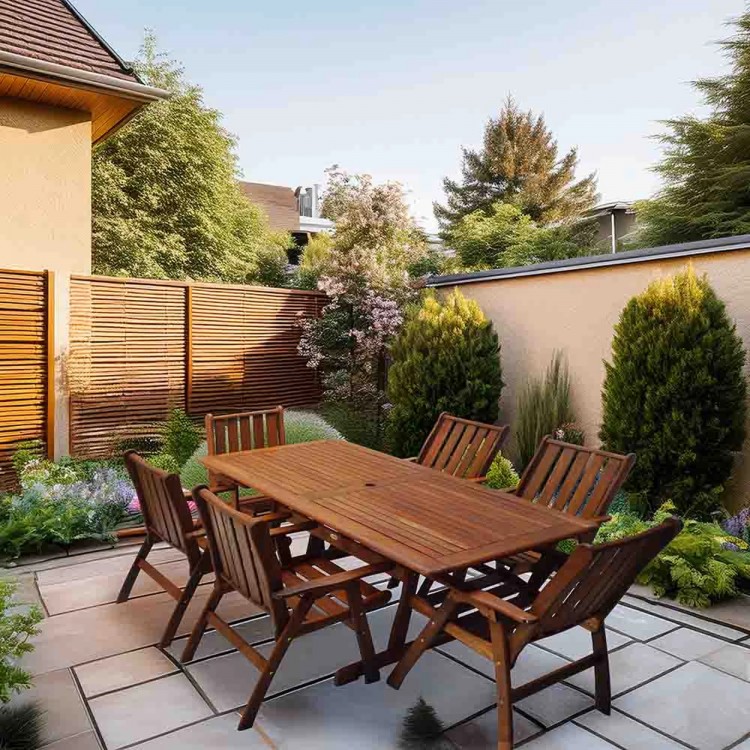 Градински комплект Safari Muhler Meranti 7 части, дърво