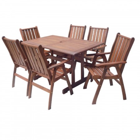 Градински комплект Safari Muhler Meranti 7 части, дърво