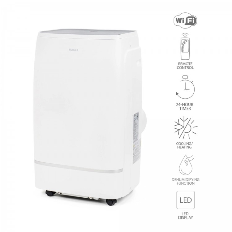 Мобилен климатик Muhler MPAC12-CH-WIFI, 12000BTU, охл. и отопл., WIFI