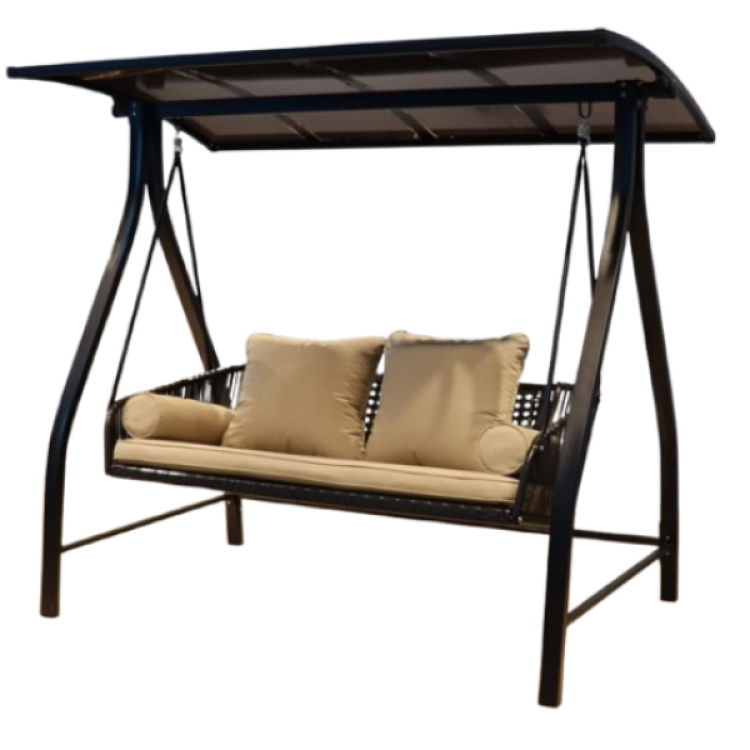 Градинска 3-местна люлка с покрив от поликарбонат MY GARDEN ZRSW8703, 195х121х170см.