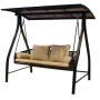 Градинска 3-местна люлка с покрив от поликарбонат MY GARDEN ZRSW8703, 195х121х170см.
