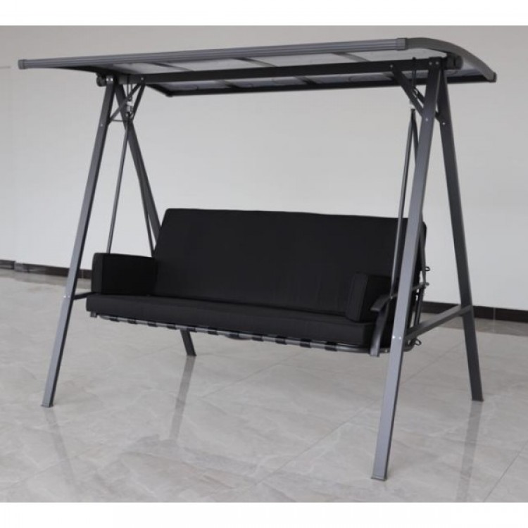 Градинска 3-местна люлка с покрив от поликарбонат MY GARDEN ZRSW8111P, 194х120х173см.