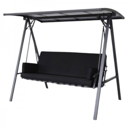 Градинска 3-местна люлка с покрив от поликарбонат MY GARDEN ZRSW8111P, 194х120х173см.