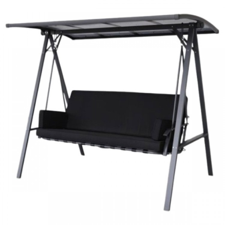 Градинска 3-местна люлка с покрив от поликарбонат MY GARDEN ZRSW8111P, 194х120х173см.