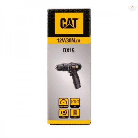 Акумулаторна бормашина CAT DX15.1, Li-ion, 12V, 10mm, 30 Nm с батерия и зарядно