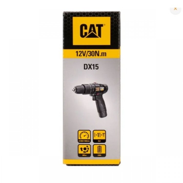 Акумулаторна бормашина CAT DX15.1, Li-ion, 12V, 10mm, 30 Nm с батерия и зарядно