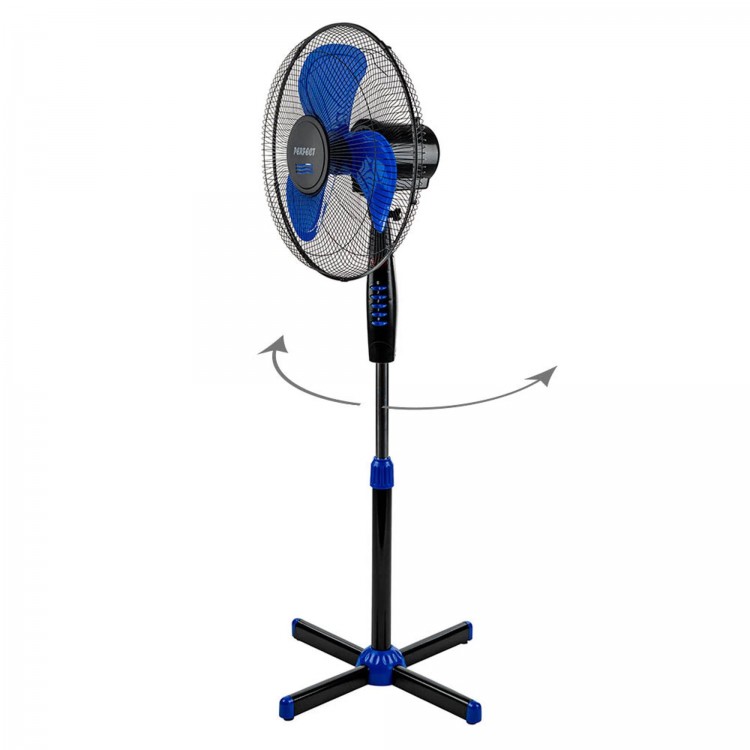 Вентилатор на стойка 16'' Perfect FM-3237, 40W, черно-синьо