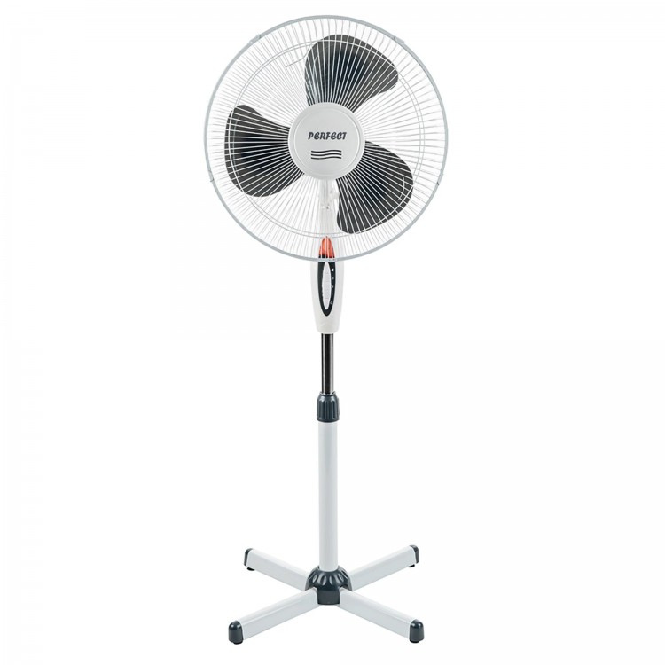 Вентилатор на стойка 16'' Perfect FM-3212, 40W, бяло-сиво