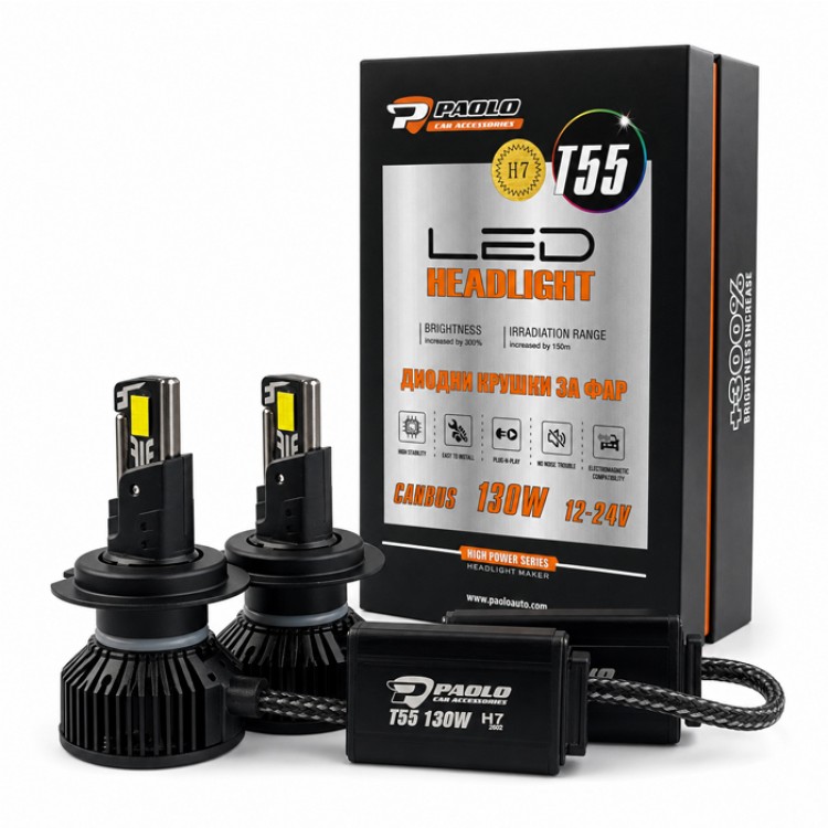 Крушки диодни H7 / T55 - 130W - 12/24V Крушки диодни H7 / T55 - 130W - 12/24V